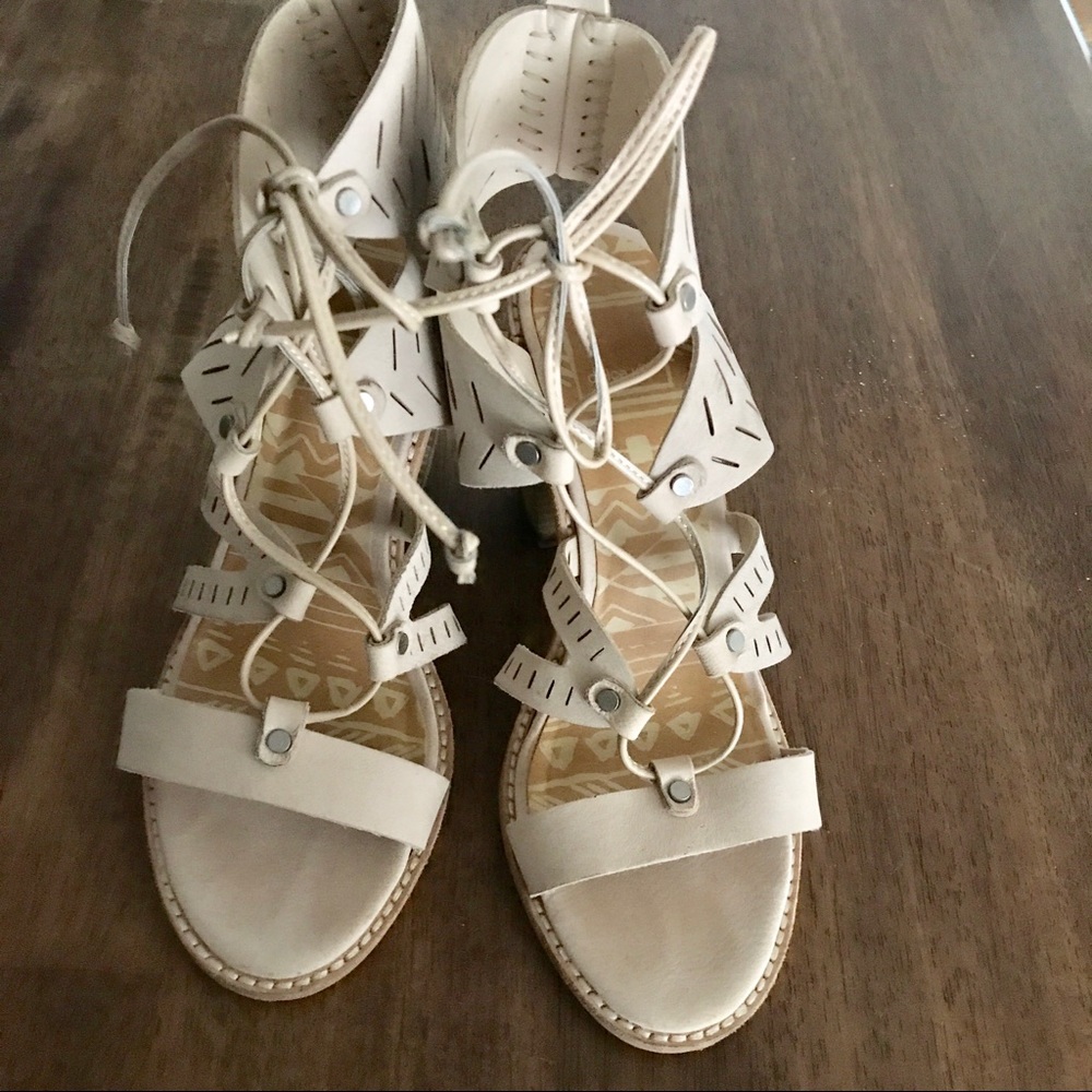 Dolce Vita Luci Taupe Lace Up Heeled Sandals